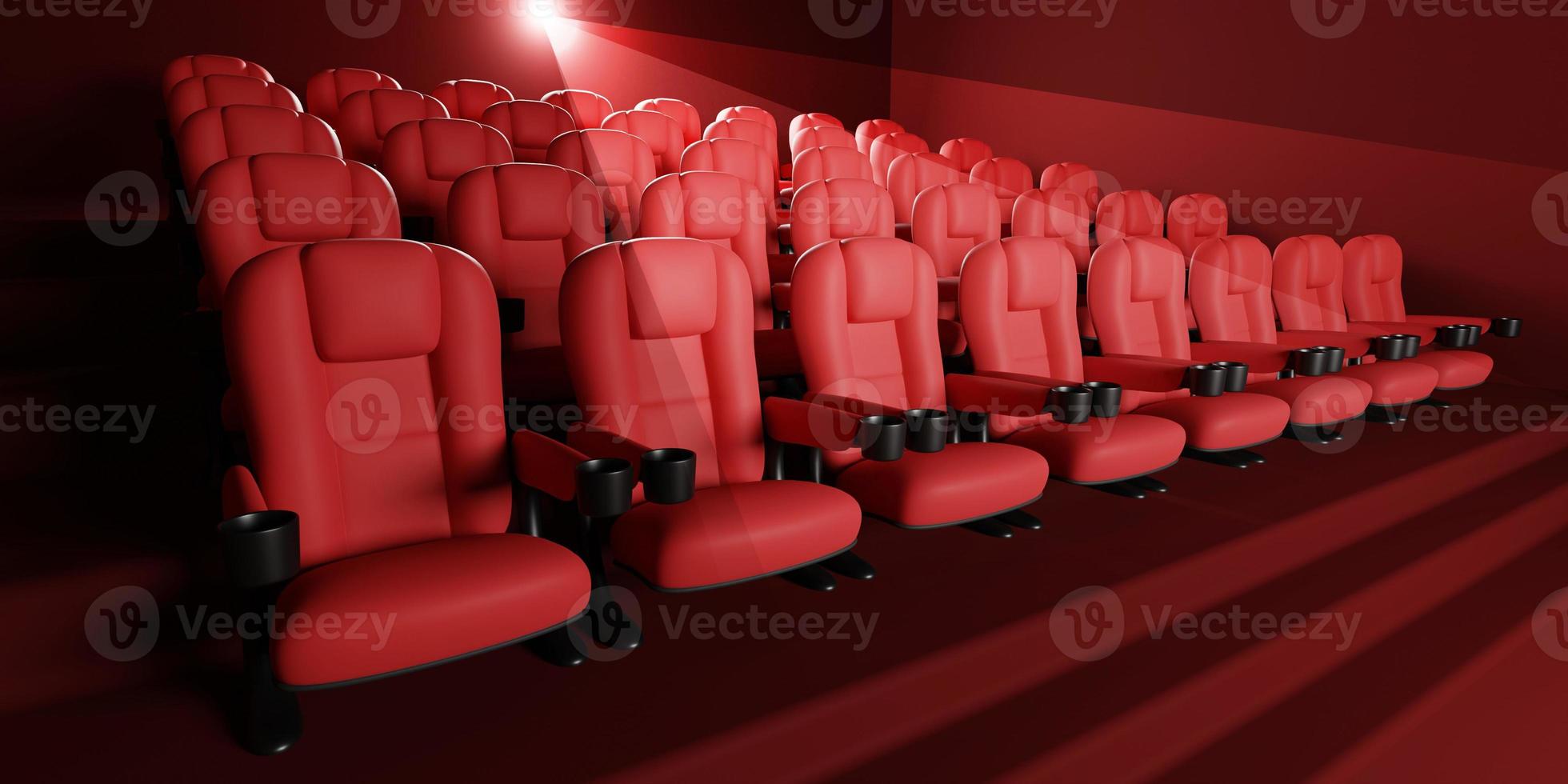 Cinema movie background concept. Cinema seat watch movie concept with copy space. 3D rendering photo