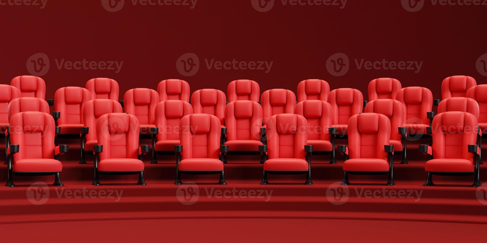 Cinema movie background concept. Cinema seat watch movie concept with copy space. 3D rendering photo