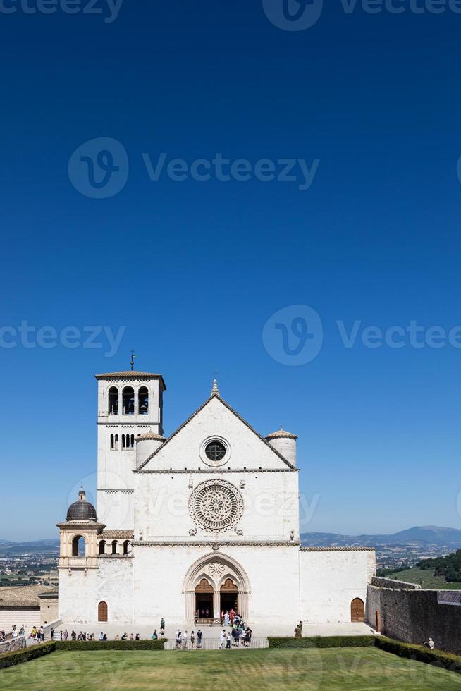 Assisi village in Umbria region, Italy. The most important Italian Basilica dedicated to St. Francis - San Francesco. photo