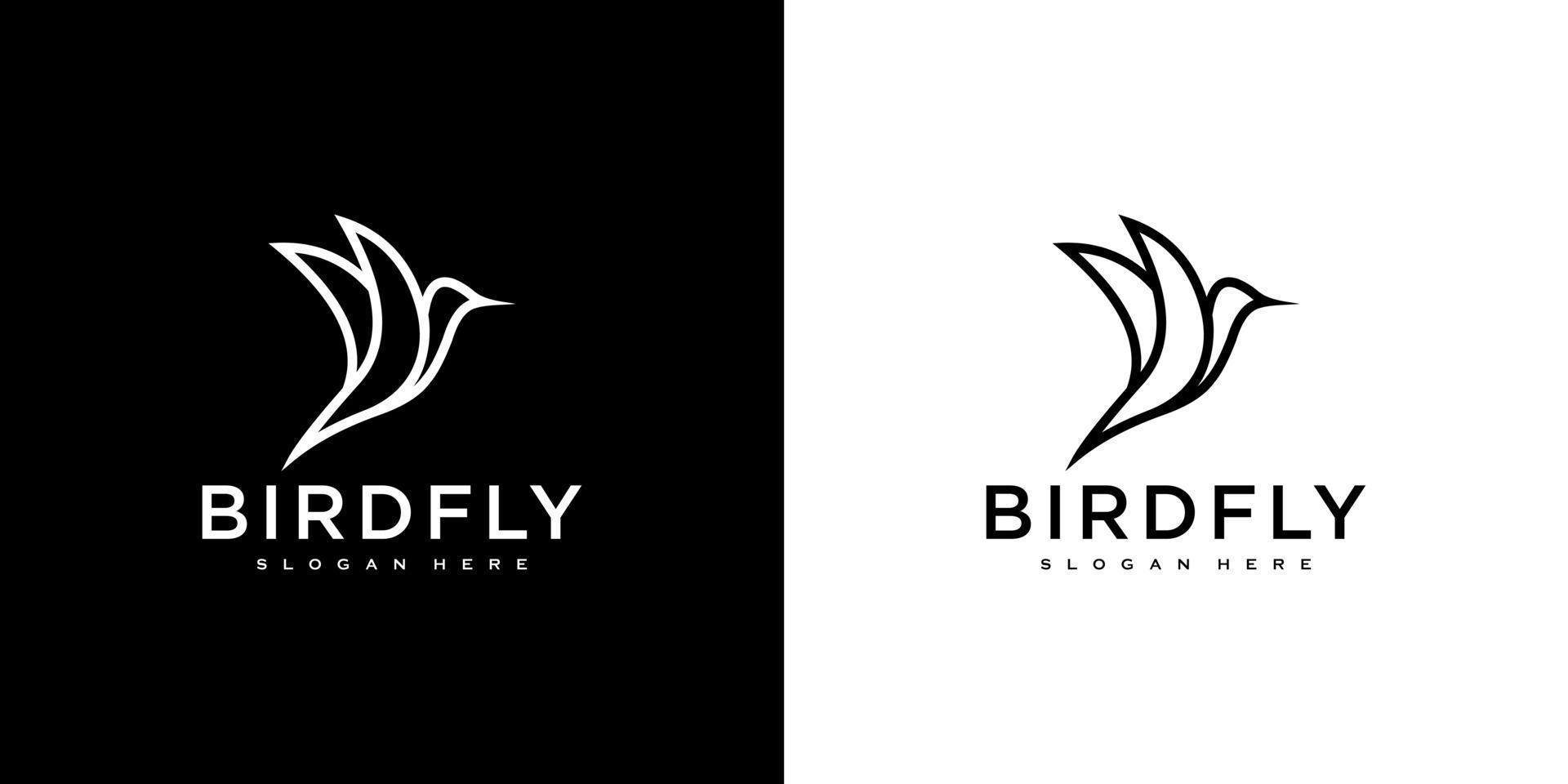 plantilla de vector de diseño de logotipo de colibrí