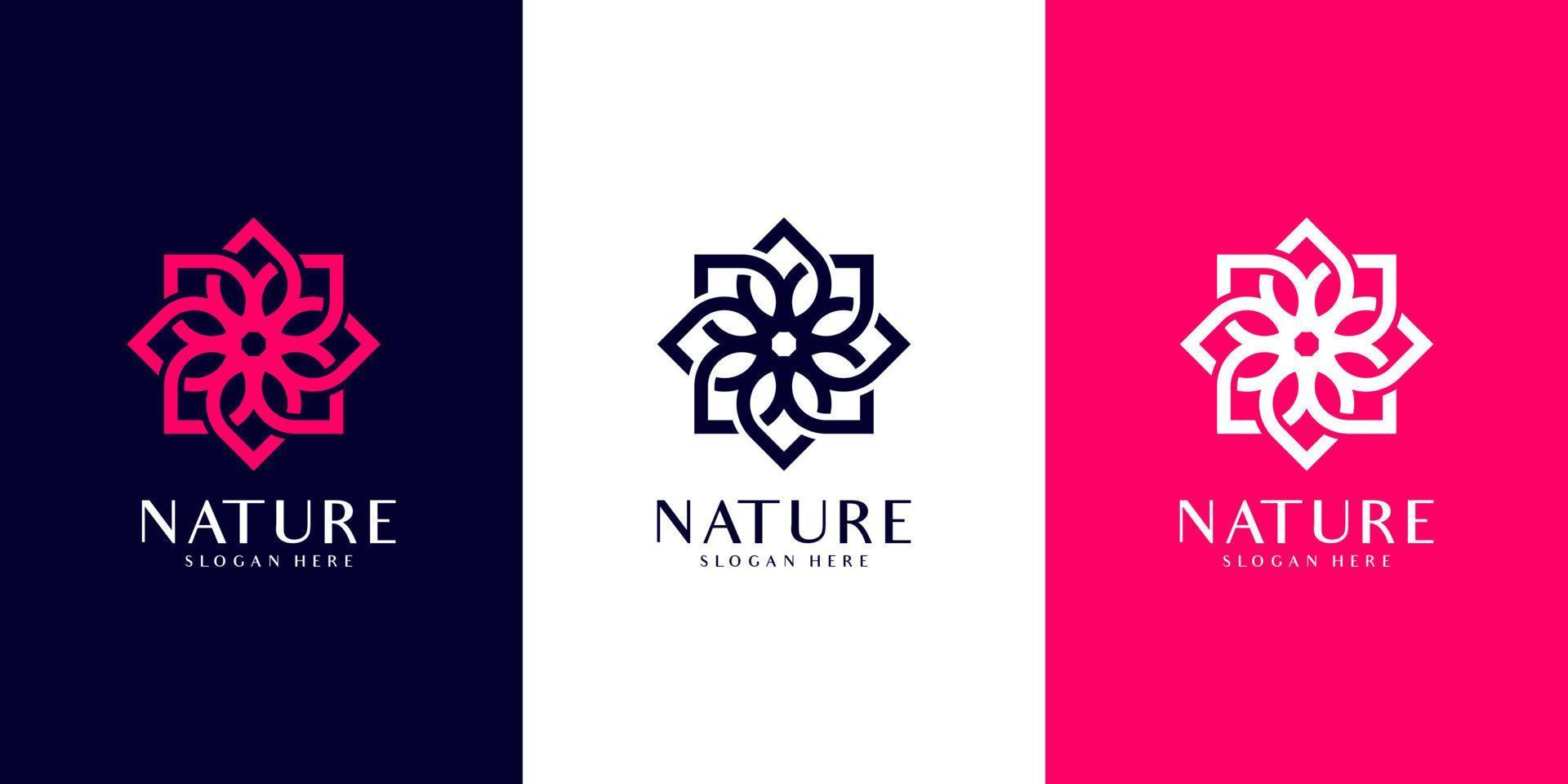 nature flower logo premium vector