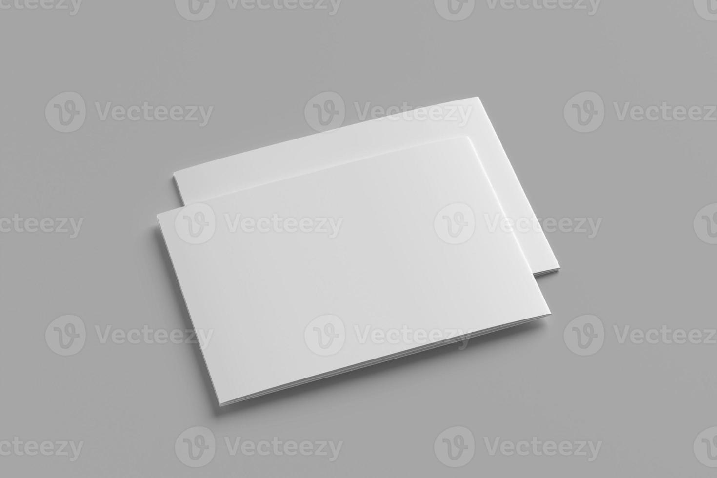 A4 Magazine Landscape Brochure Blank Mockups photo