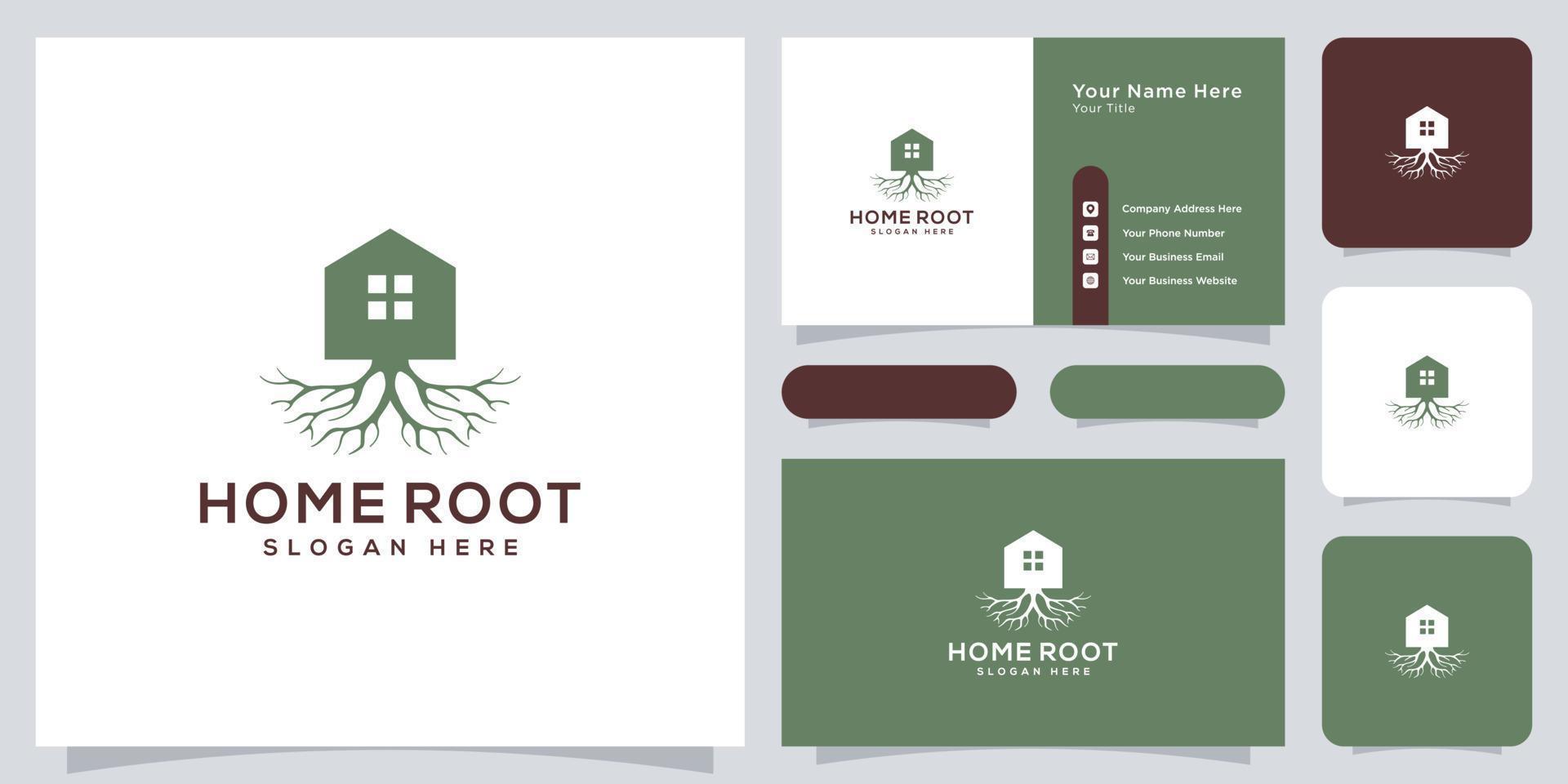 home and root logo vector design