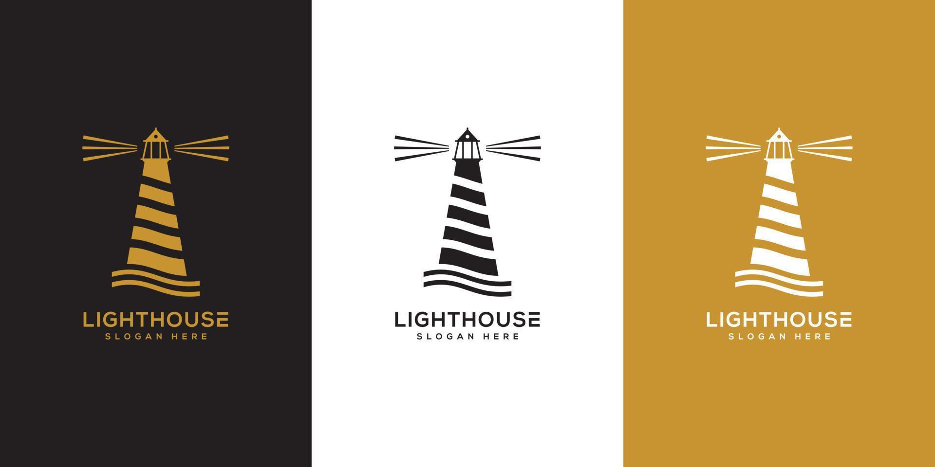 lighthouse logo design vector template