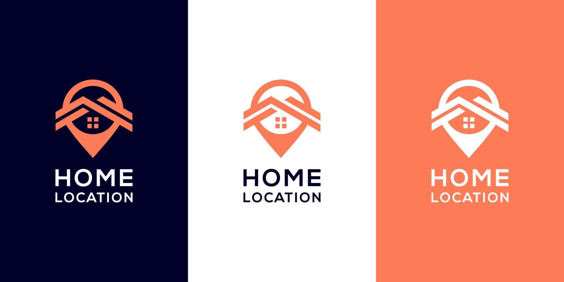Home location logo templates and business card design vector