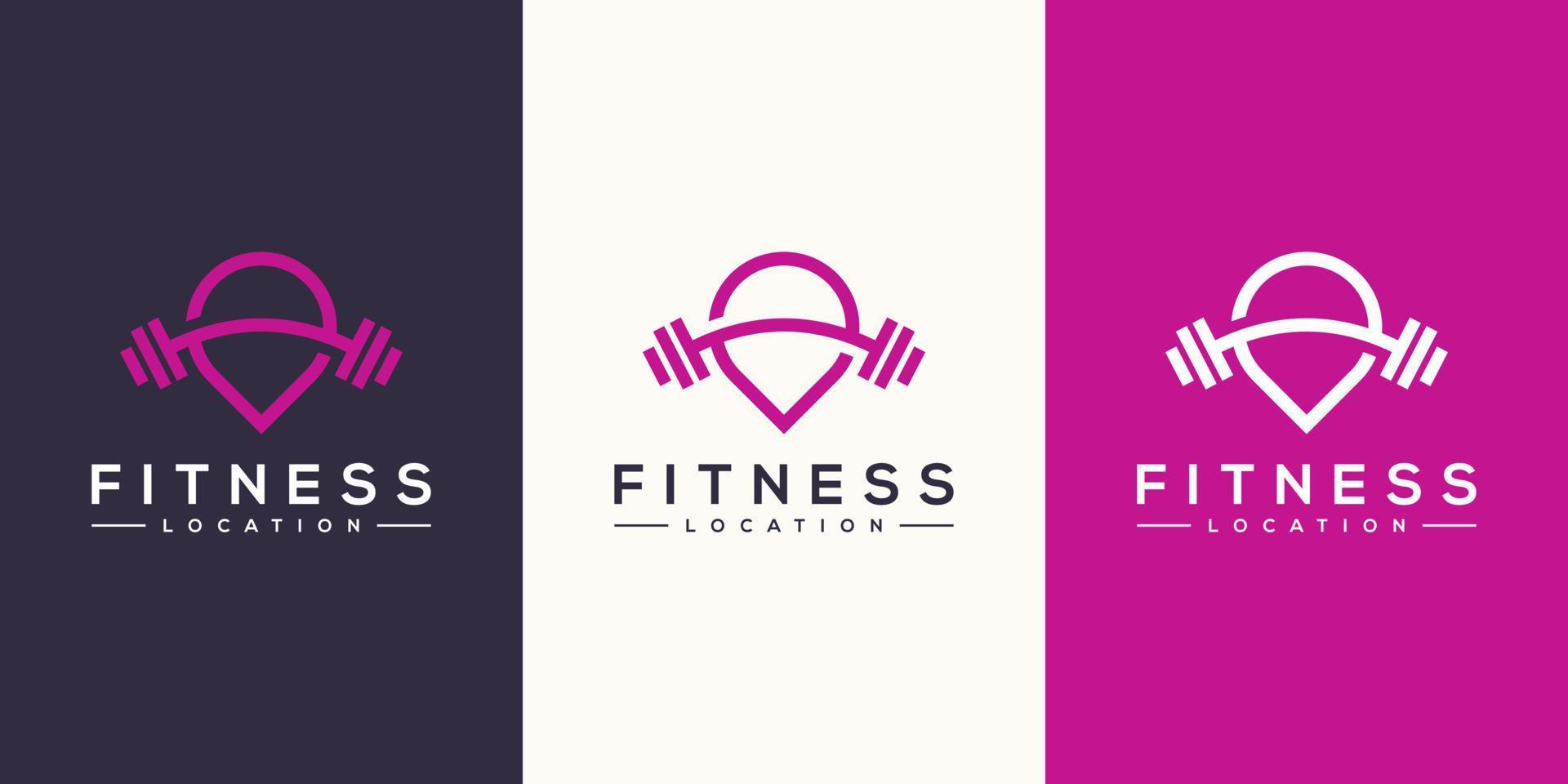 fitness location logo vector design