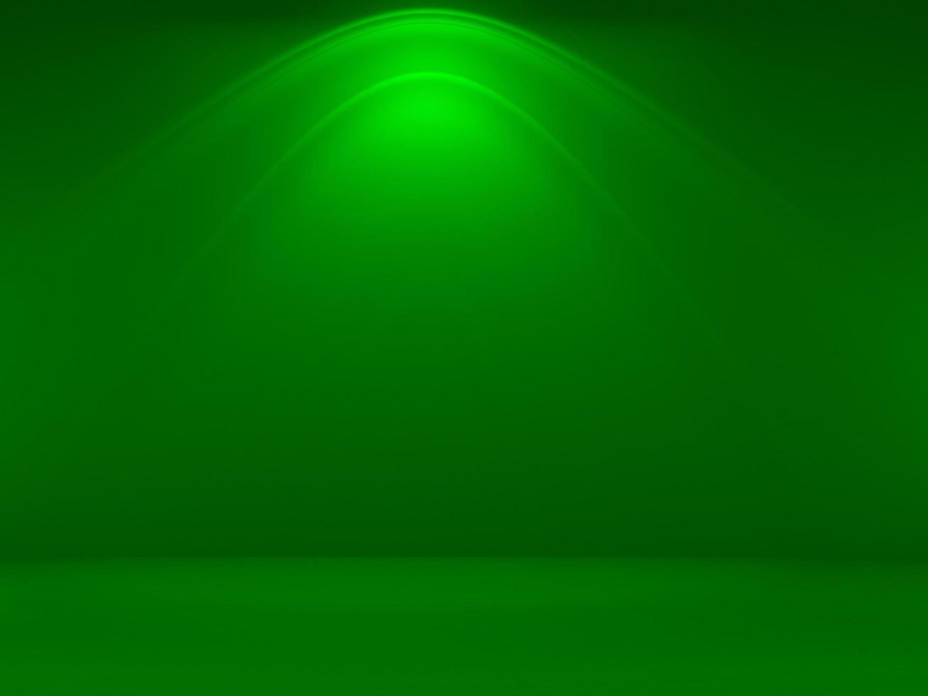 hermoso fondo verde vacío abstracto con efecto de luz fotométrica realista iluminación artificial que brilla desde arriba para banner de sitio web, plantilla de diseño gráfico decorativo de tarjeta con espacio de copia foto