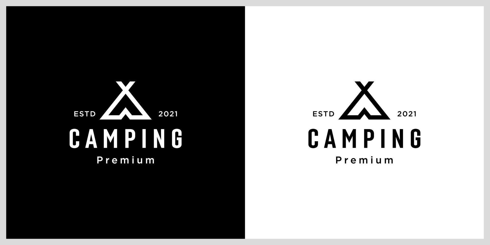 carpa camping logo vector estilo de línea