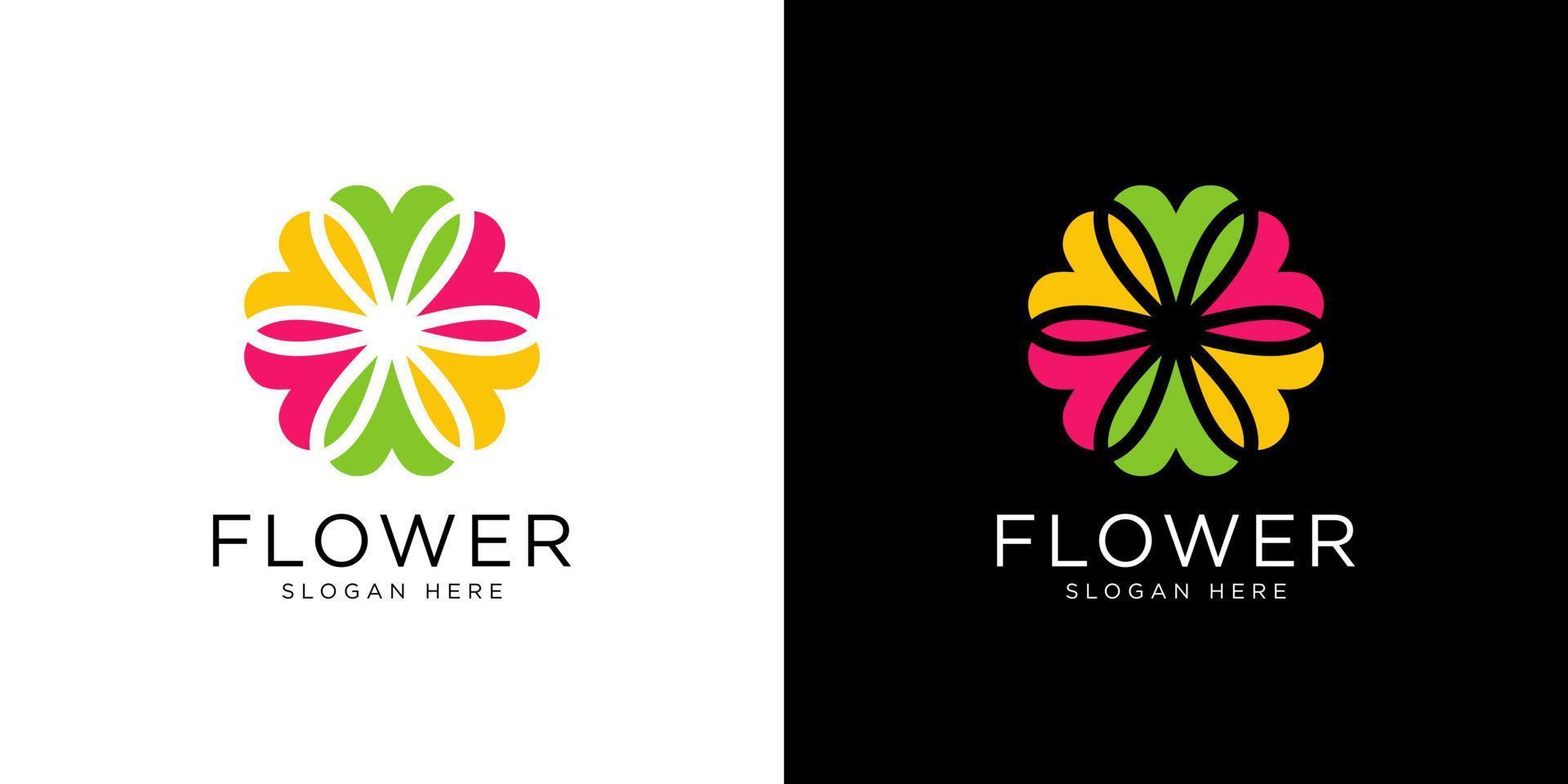 nature flower logo premium vector