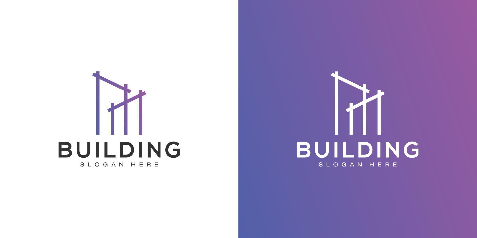 Building Logo Design Vector mono line