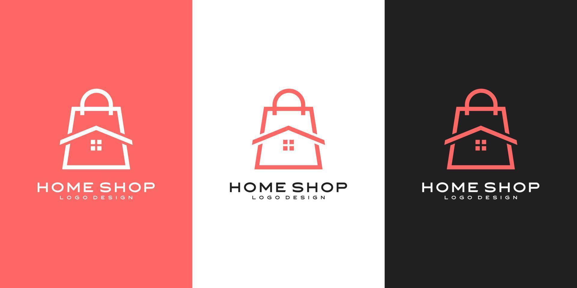 diseño de vector de logotipo de tienda de casa