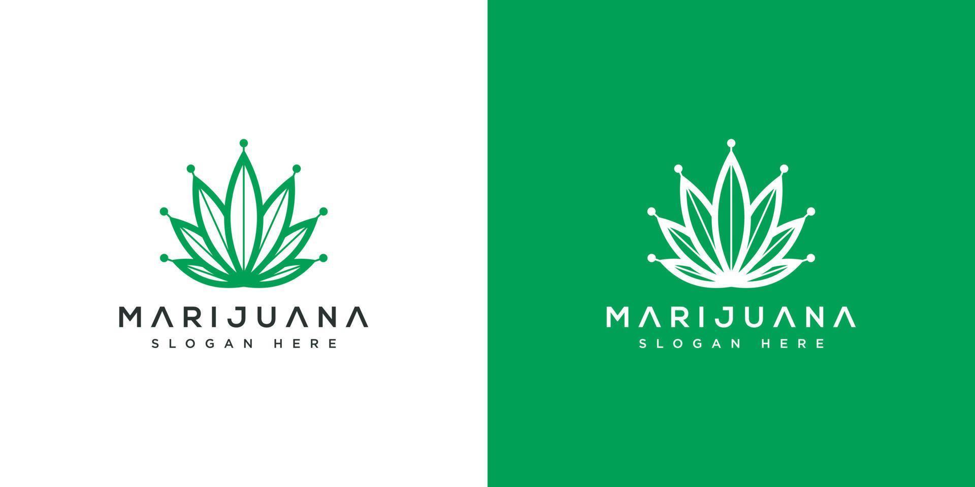 Cannabis marijuana leaf logo vector
