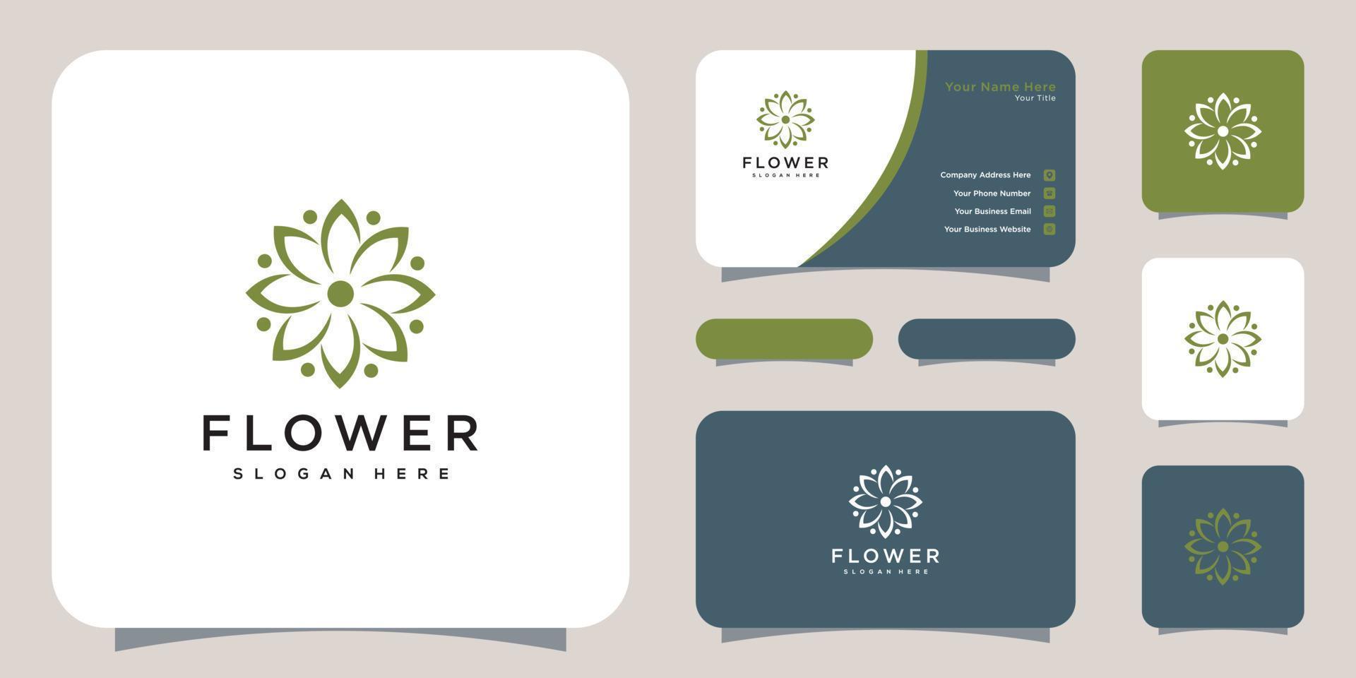 flower nature logo design template vector