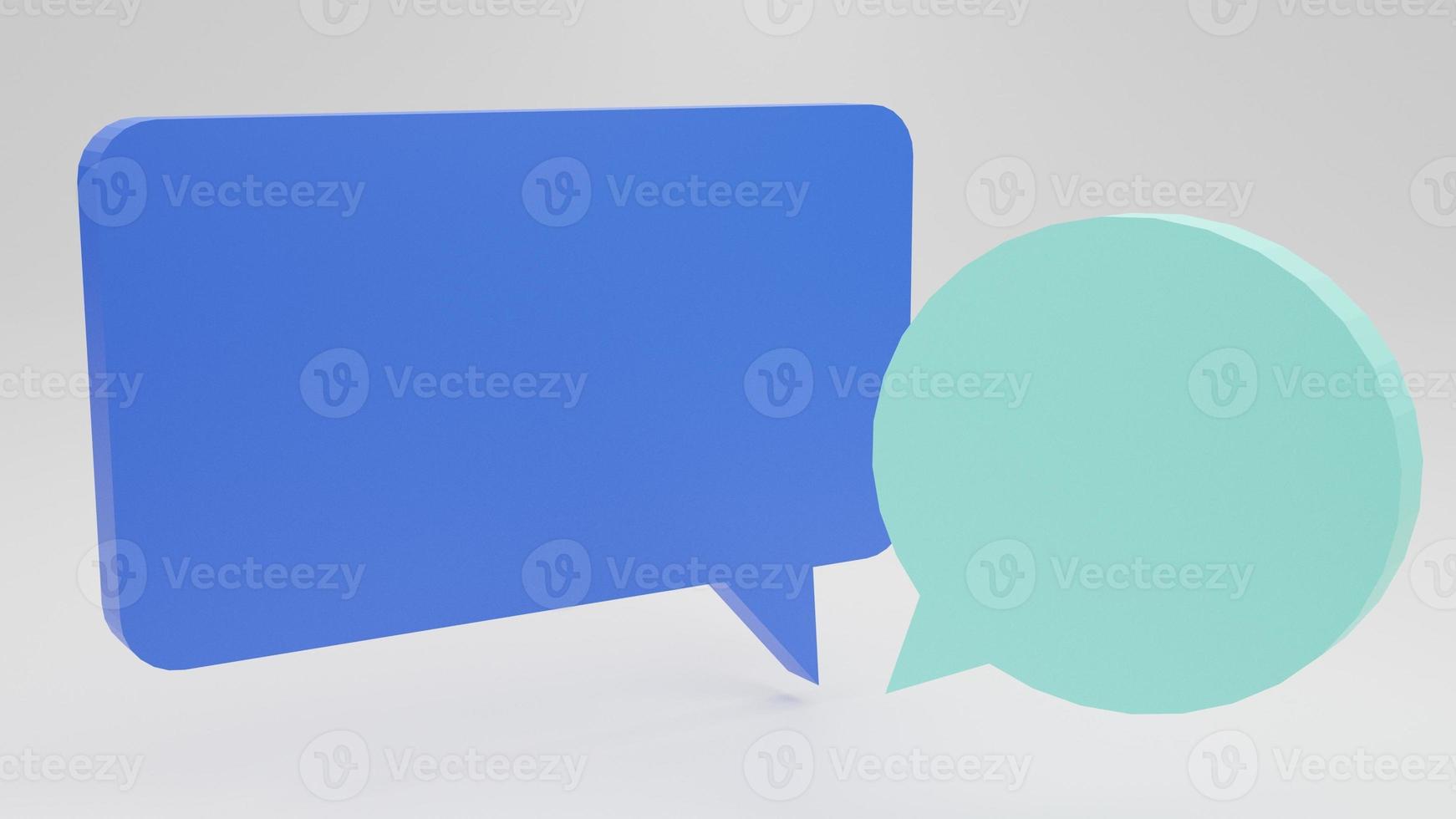 Blank bubble talk or comment sign symbol isolate background. copy space, 3D rendering illustration photo