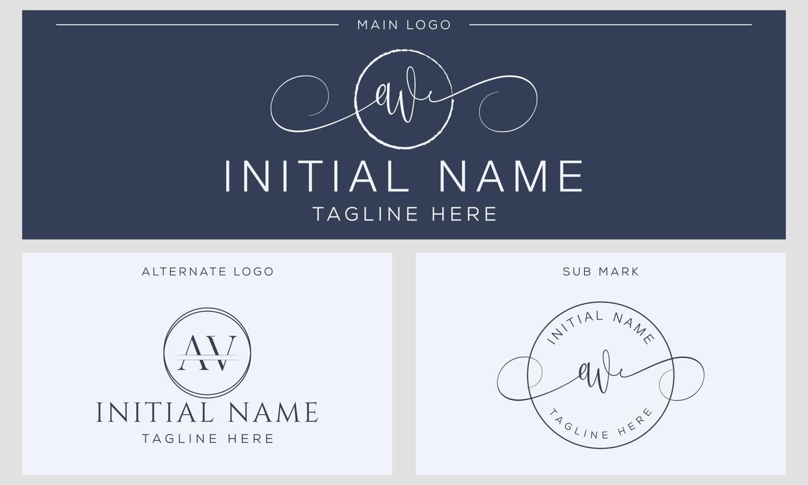 A V AV Initial handwriting signature logo template vector. Hand lettering for designs vector