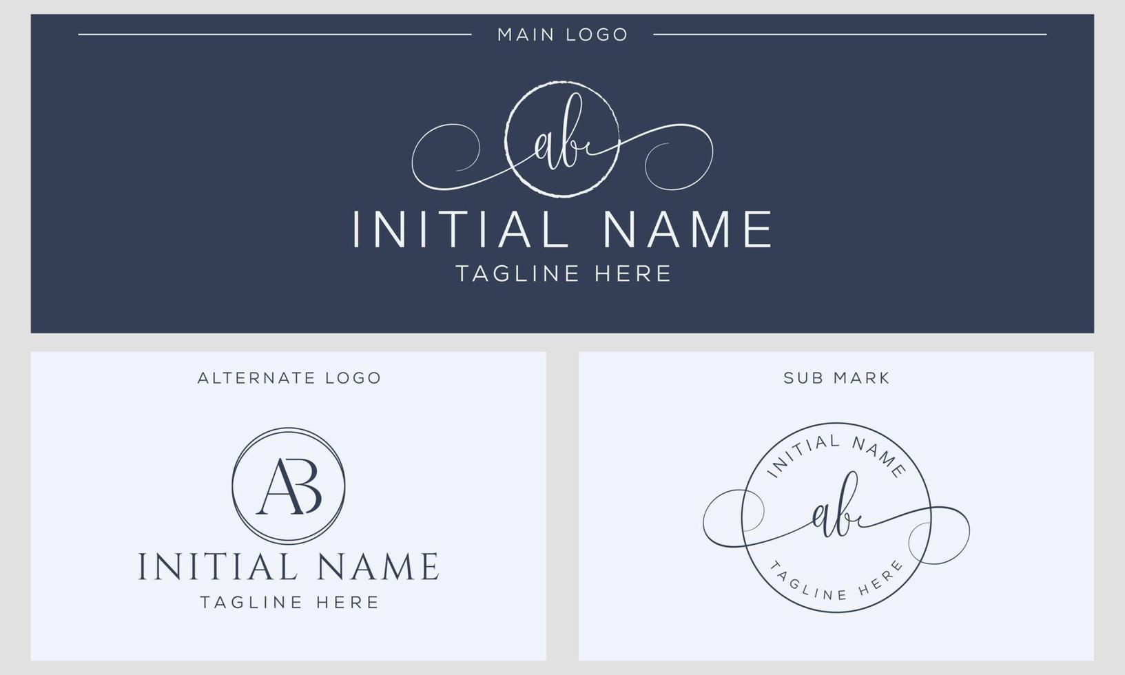A B BA Initial handwriting signature logo template vector. Hand lettering for designs vector