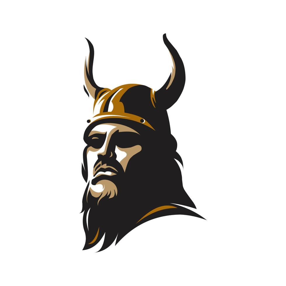 vintage logo viking vector template illustration