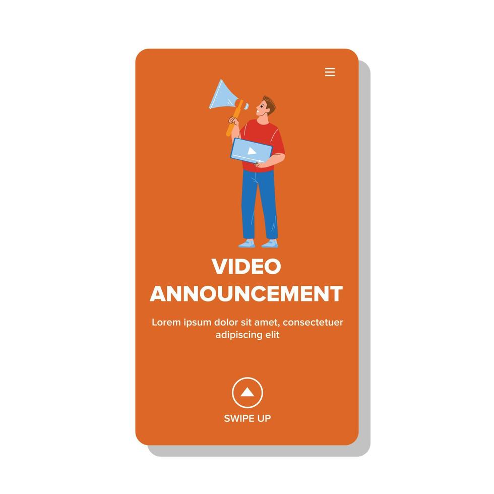 Video Announcement Presenting Manager Boy Vector