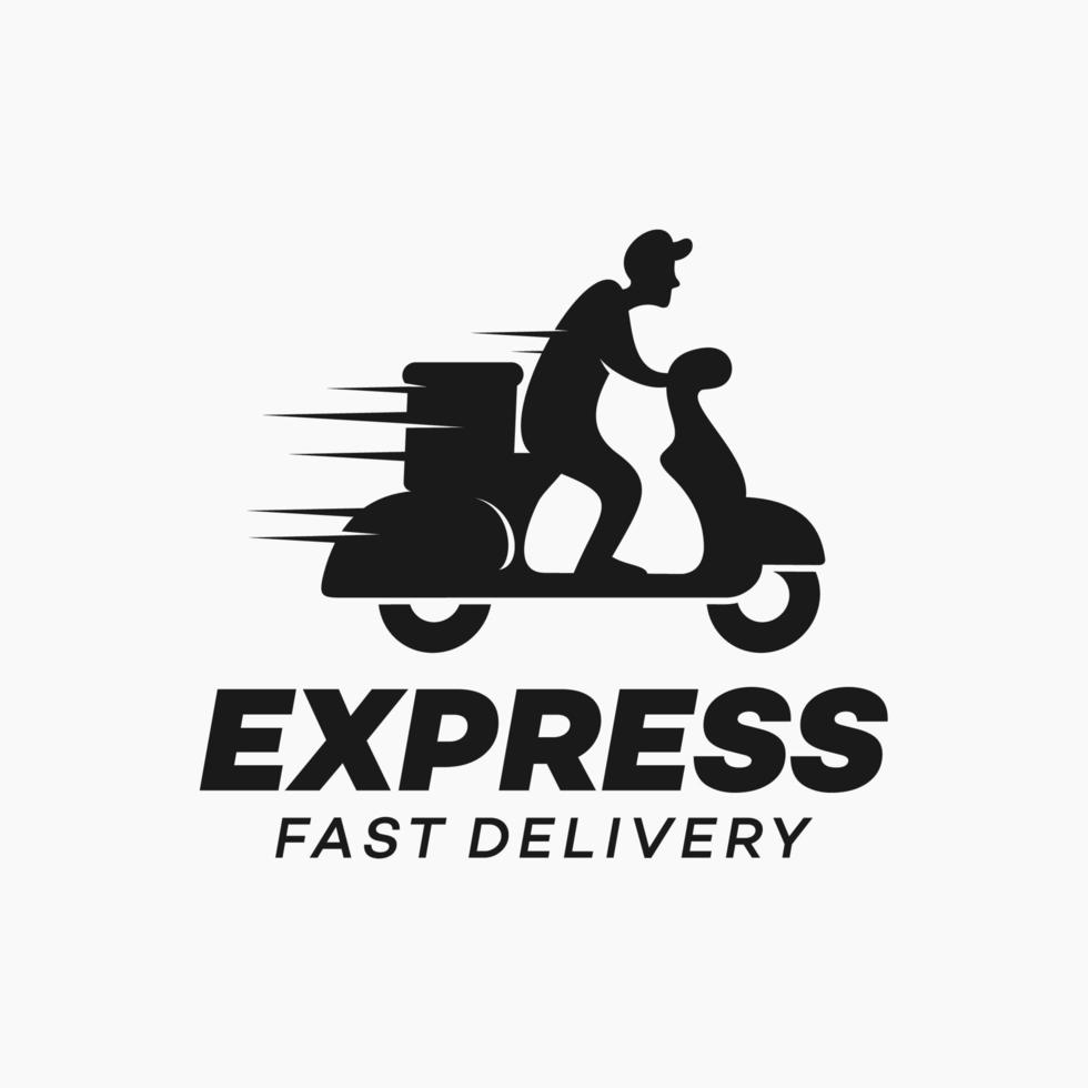 Delivery and Courier Motorbike Logo. Icon and Symbol Vector Template.