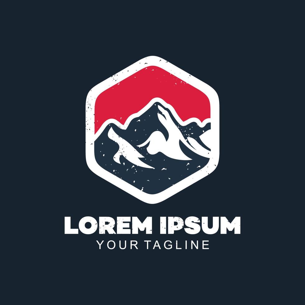 Mountain Design Elements in Vintage Style for Logotype, Labels, Badges and other designs. Retro odyssey vector illustration.