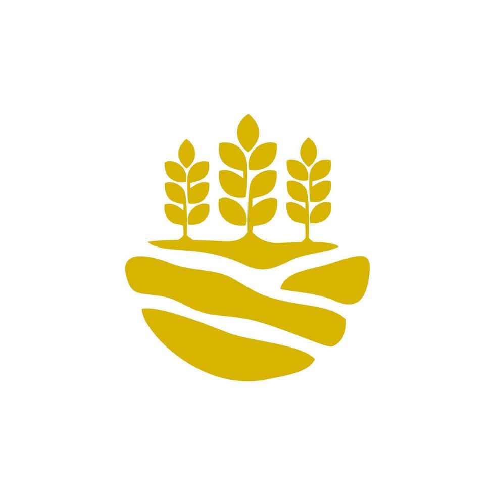 cultivo de trigo, agricultor, agricultura logo plantilla vector ilustración diseño