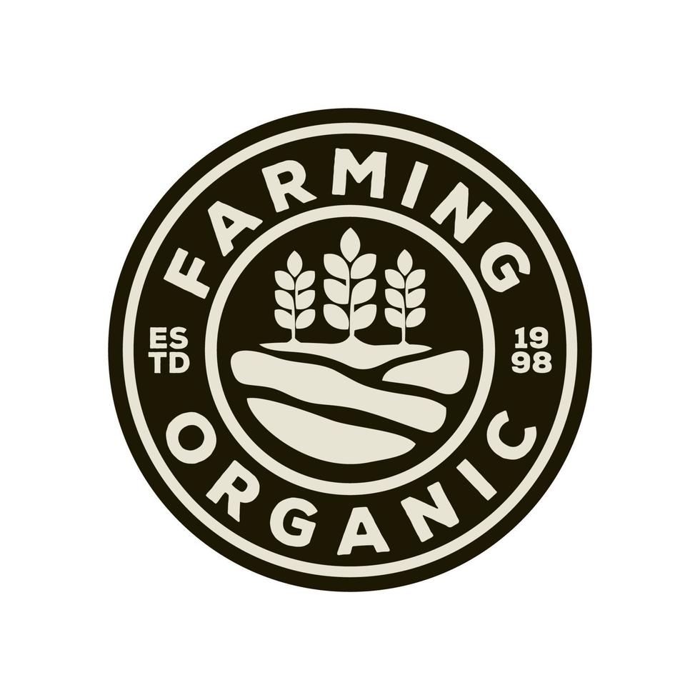 vintage wheat farming, farmer, agriculture logo template vector illustration design