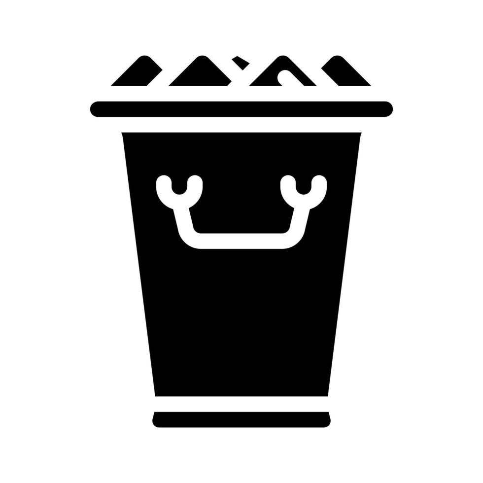 ice bucket bartender glyph icon vector illustration