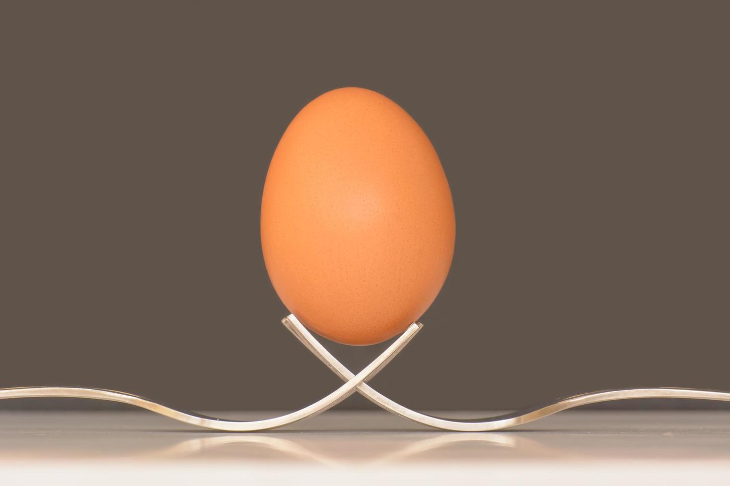 Egg on a fork photo