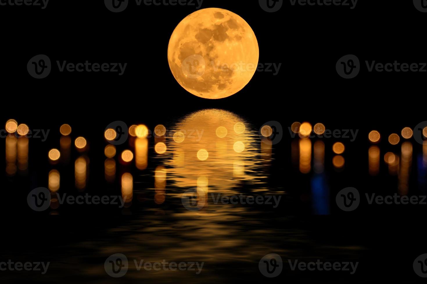Super moon, shadows and bokeh photo