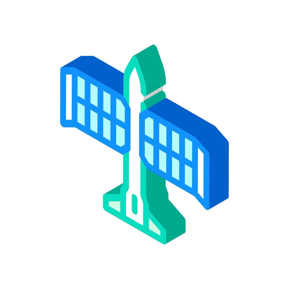 solar powered aircraft isometric icon vector illustration