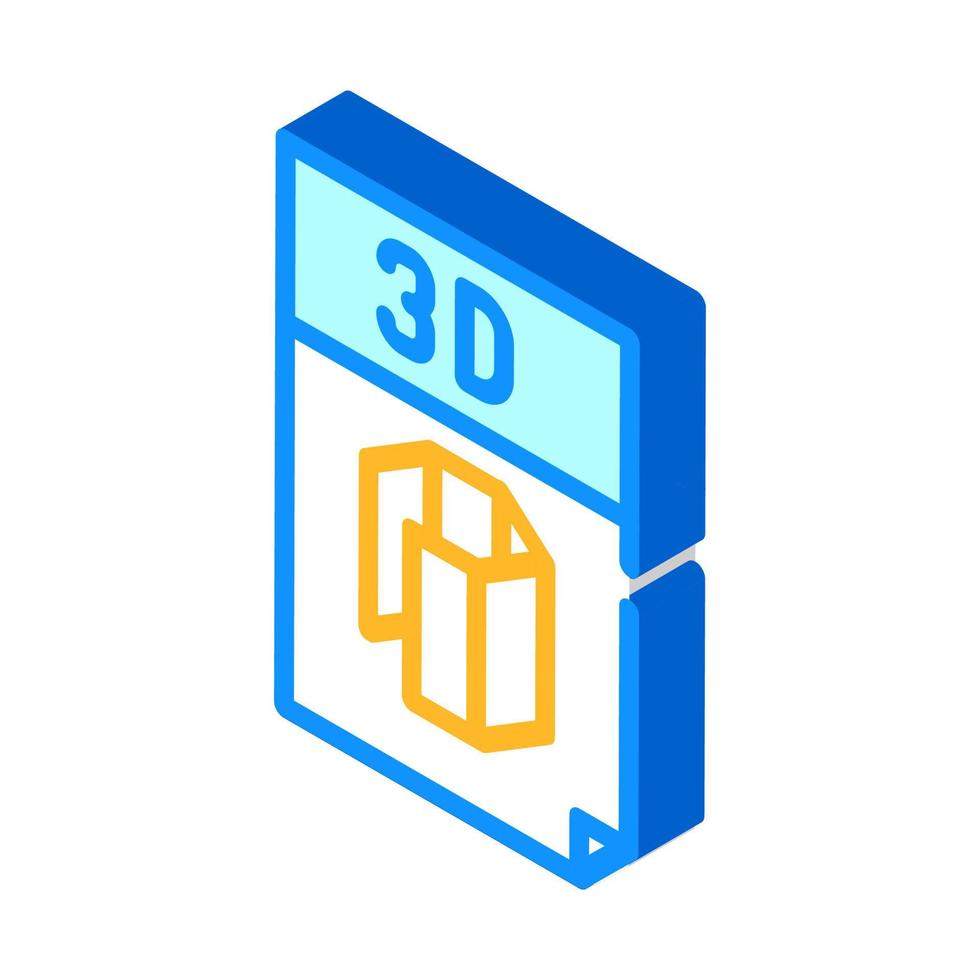 computer file for printing on printer isometric icon vector illustration
