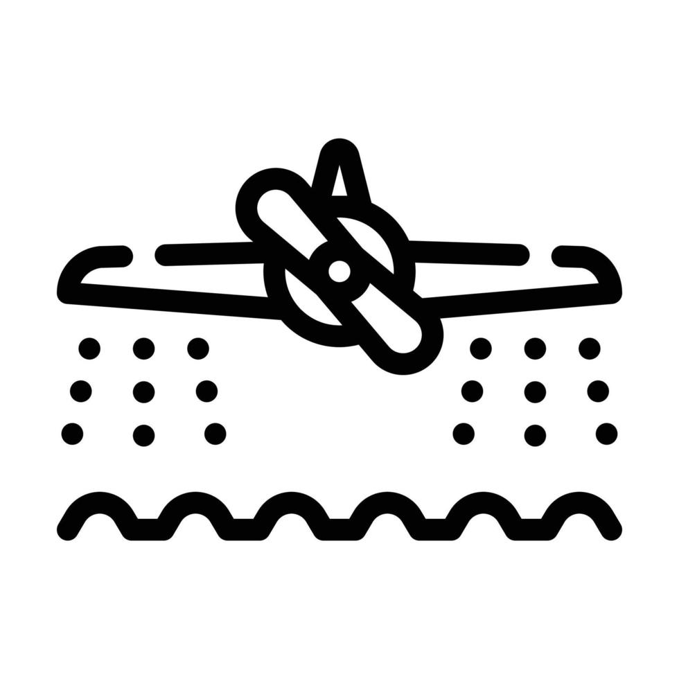 airplane watering field line icon vector illustration