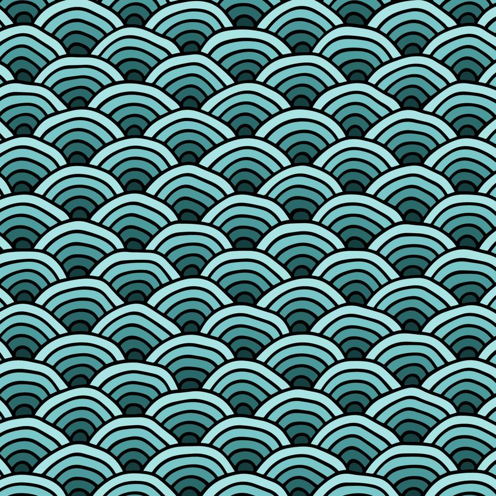 Abstract hand drawn japanese themed pattern design vector