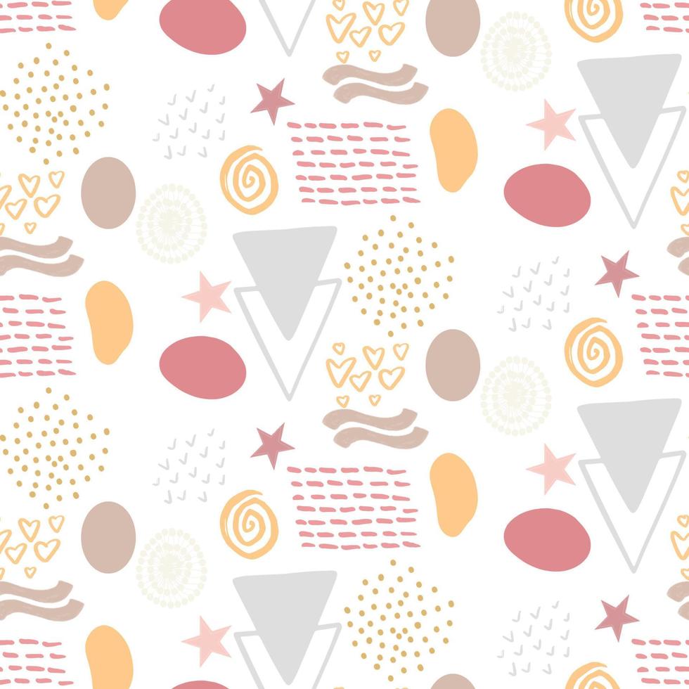 abstract pattern background with hand drawn shapes design vector