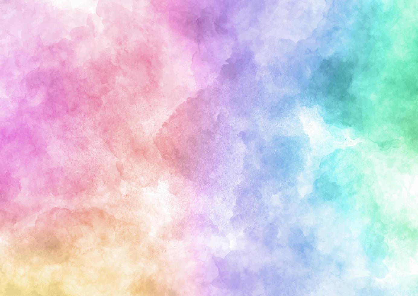 Rainbow coloured hand painted watercolour background vector
