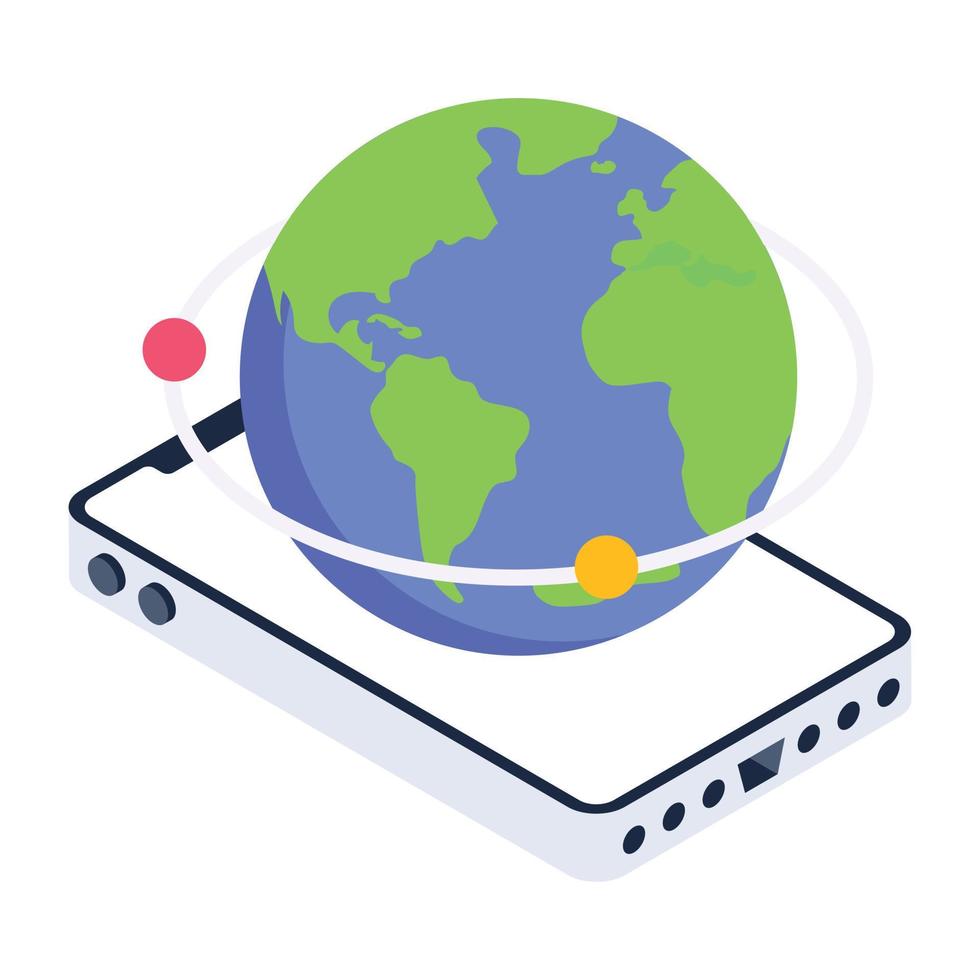 Trendy isometric icon of mobile browser vector