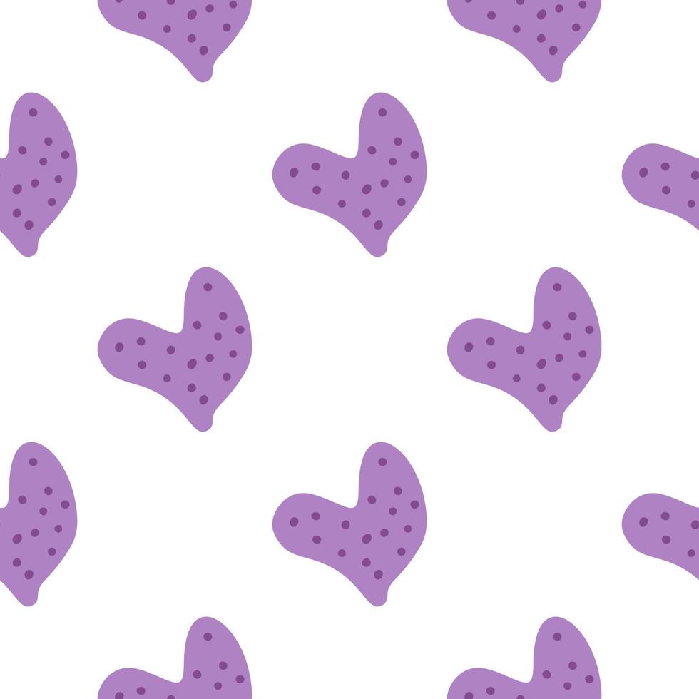 Cute hand drawn heart seamless pattern. Valentine's day card wallpaper. vector