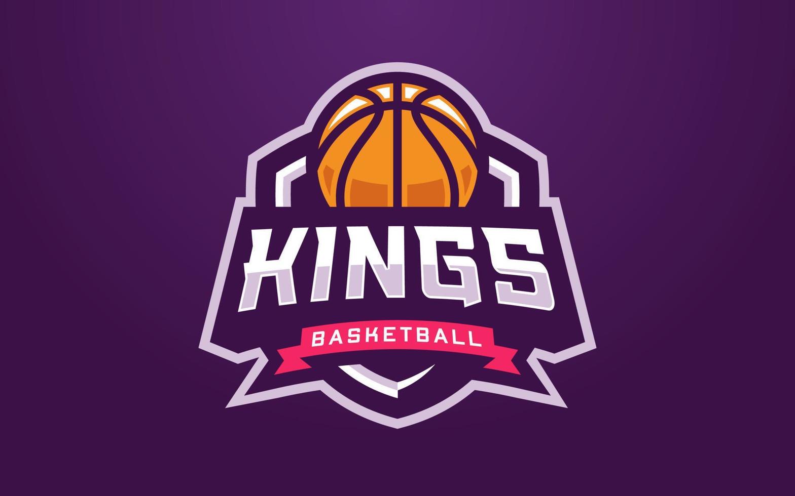 plantilla de logotipo de kings basketball club para equipo deportivo o torneo vector