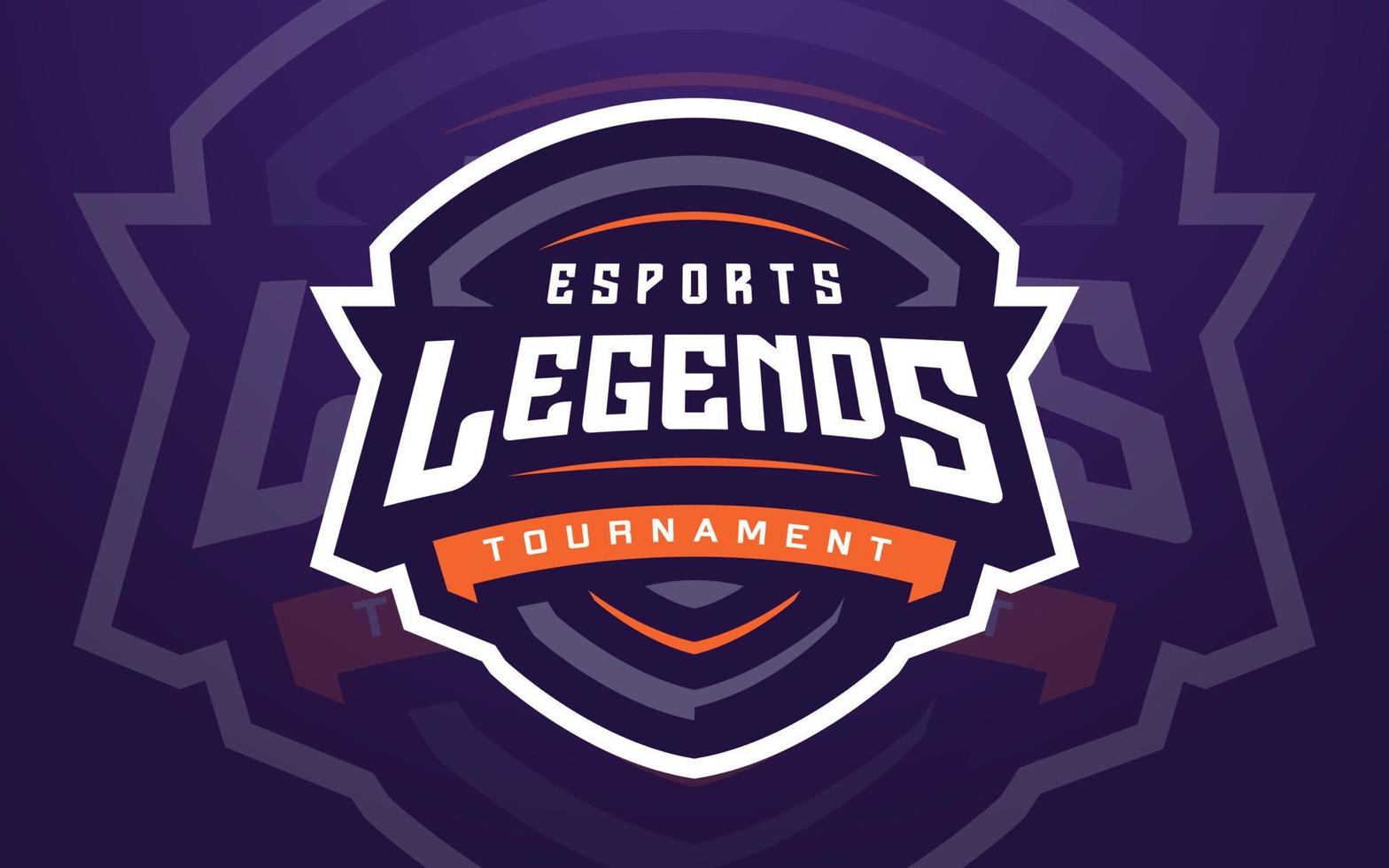 plantilla de logotipo de esports de leyendas profesionales para equipo de juego o torneo de juego vector