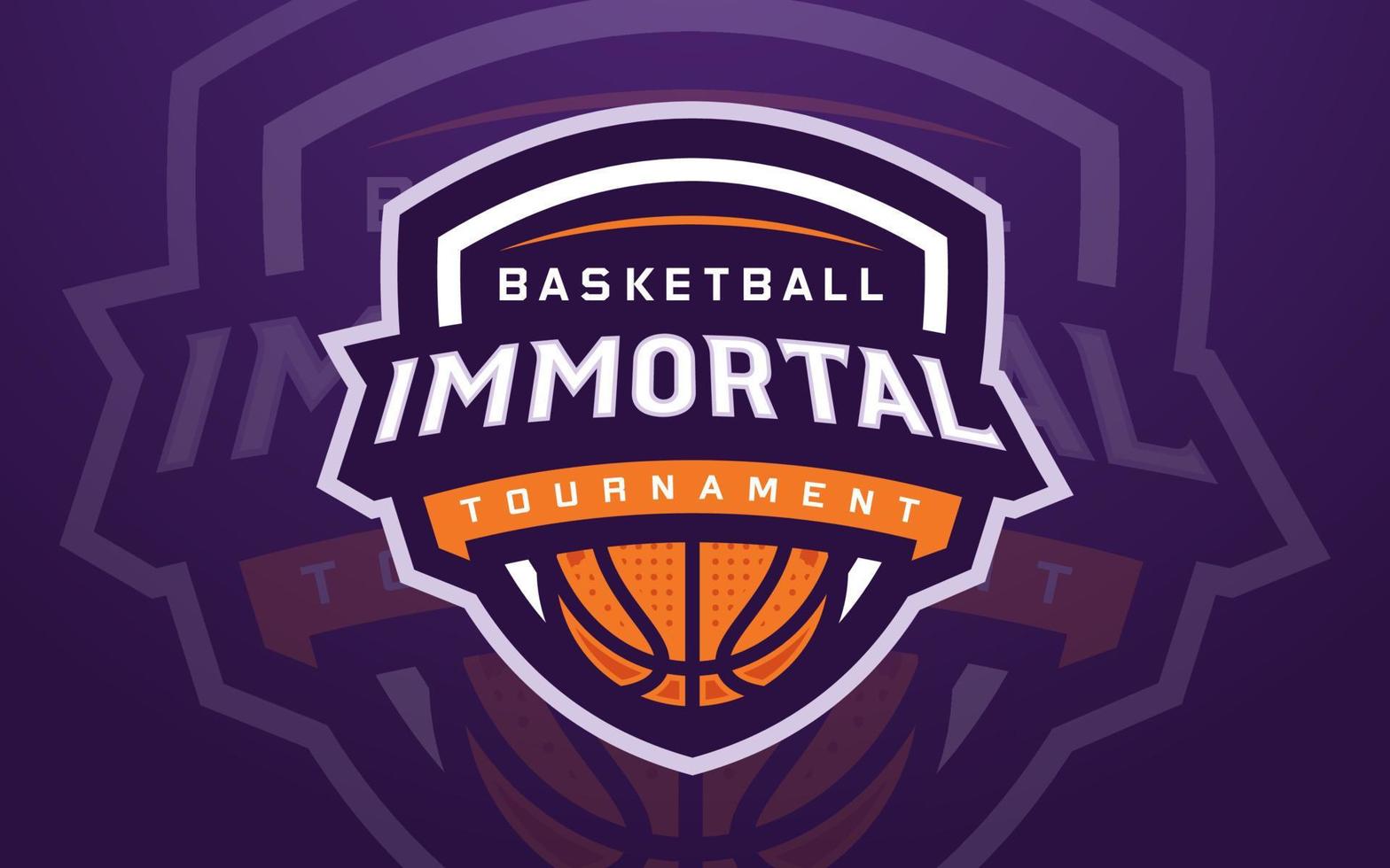 plantilla de logotipo de club de baloncesto inmortal para equipo deportivo y torneo vector