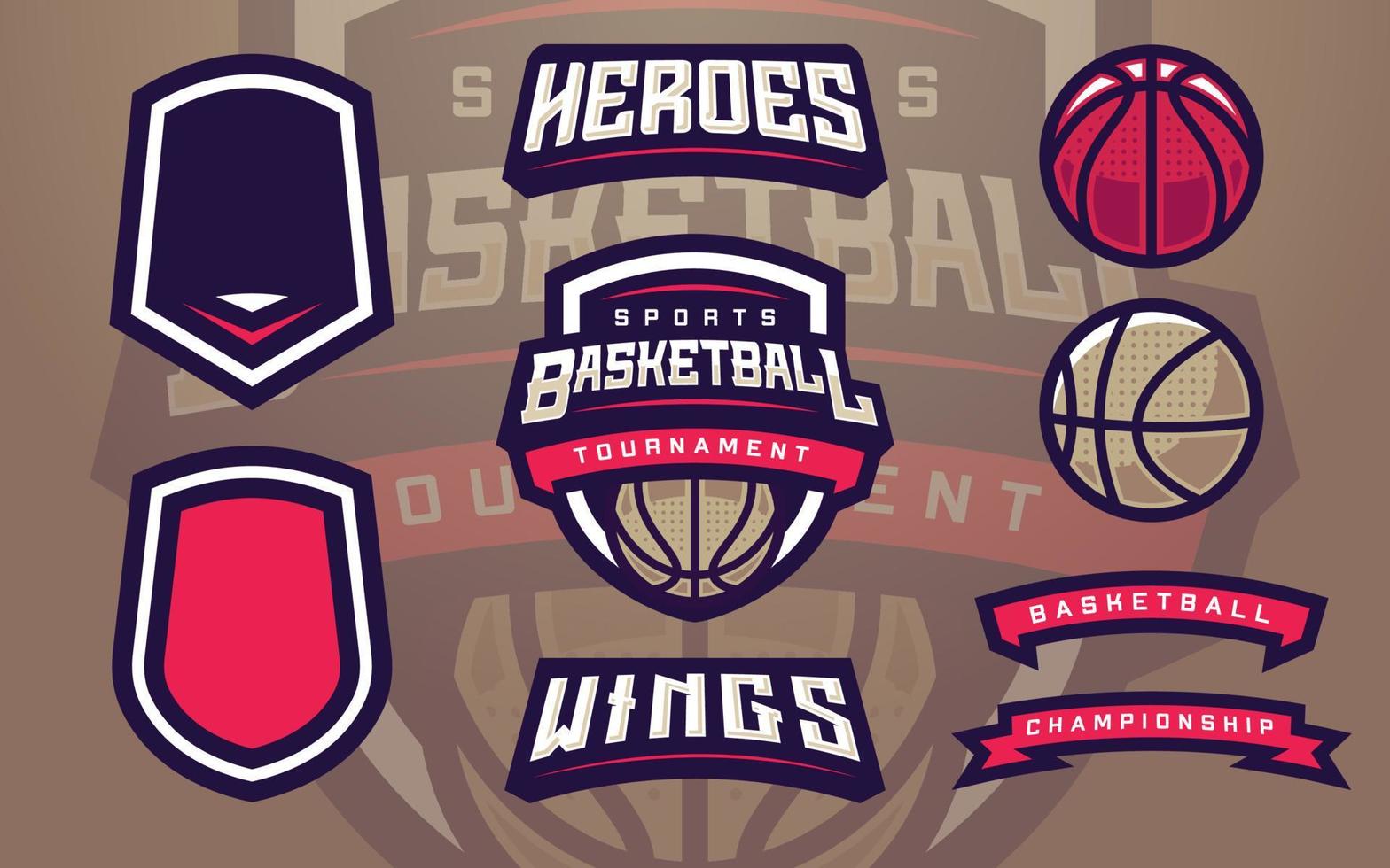 creador de plantillas de logotipos de clubes de baloncesto para equipos deportivos vector