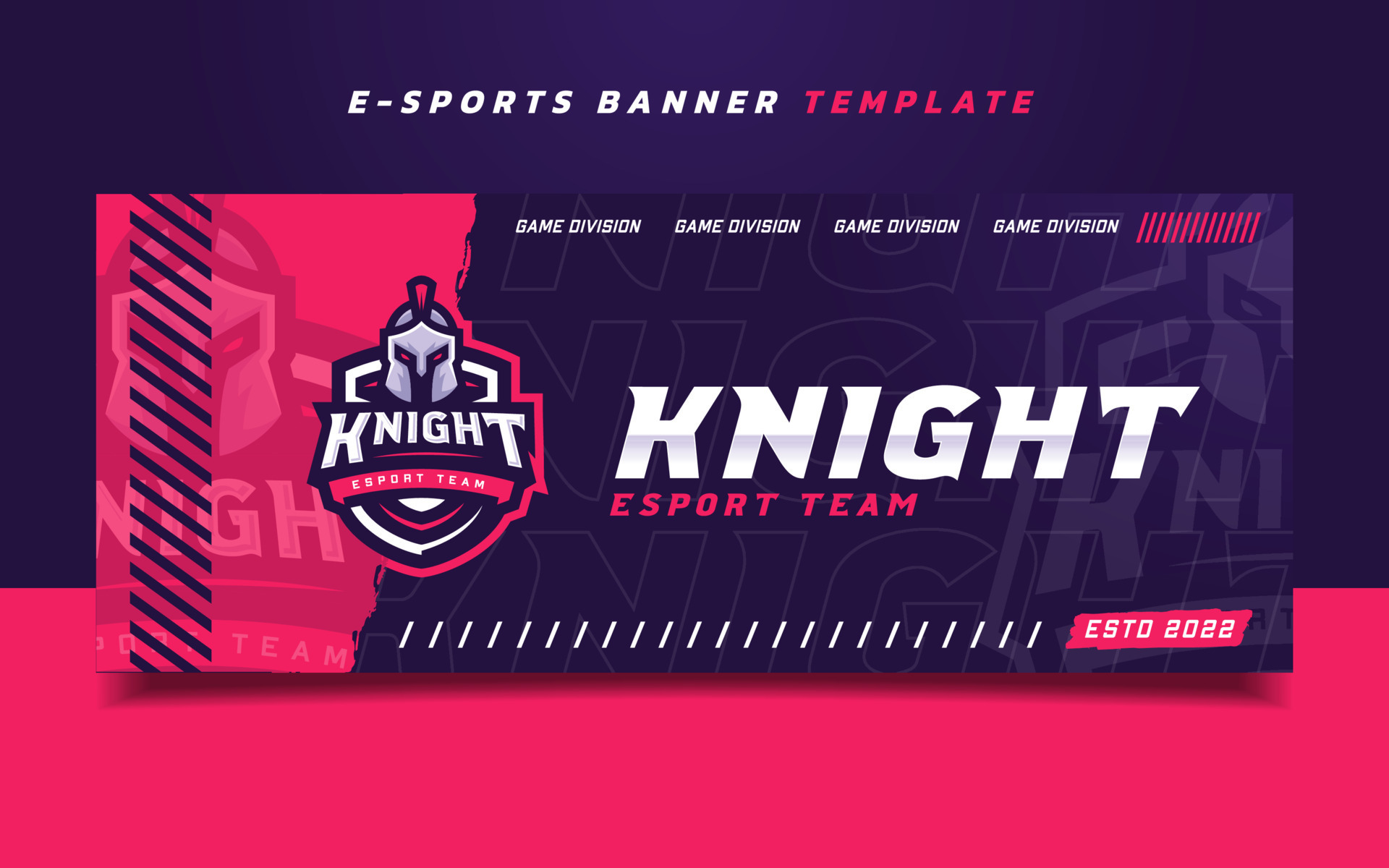 Knight Esports Gaming Banner Template with Logo for Social Media