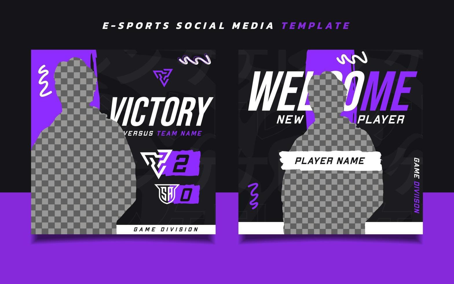 Esports Gaming Victory Social Media Post Design Template vector