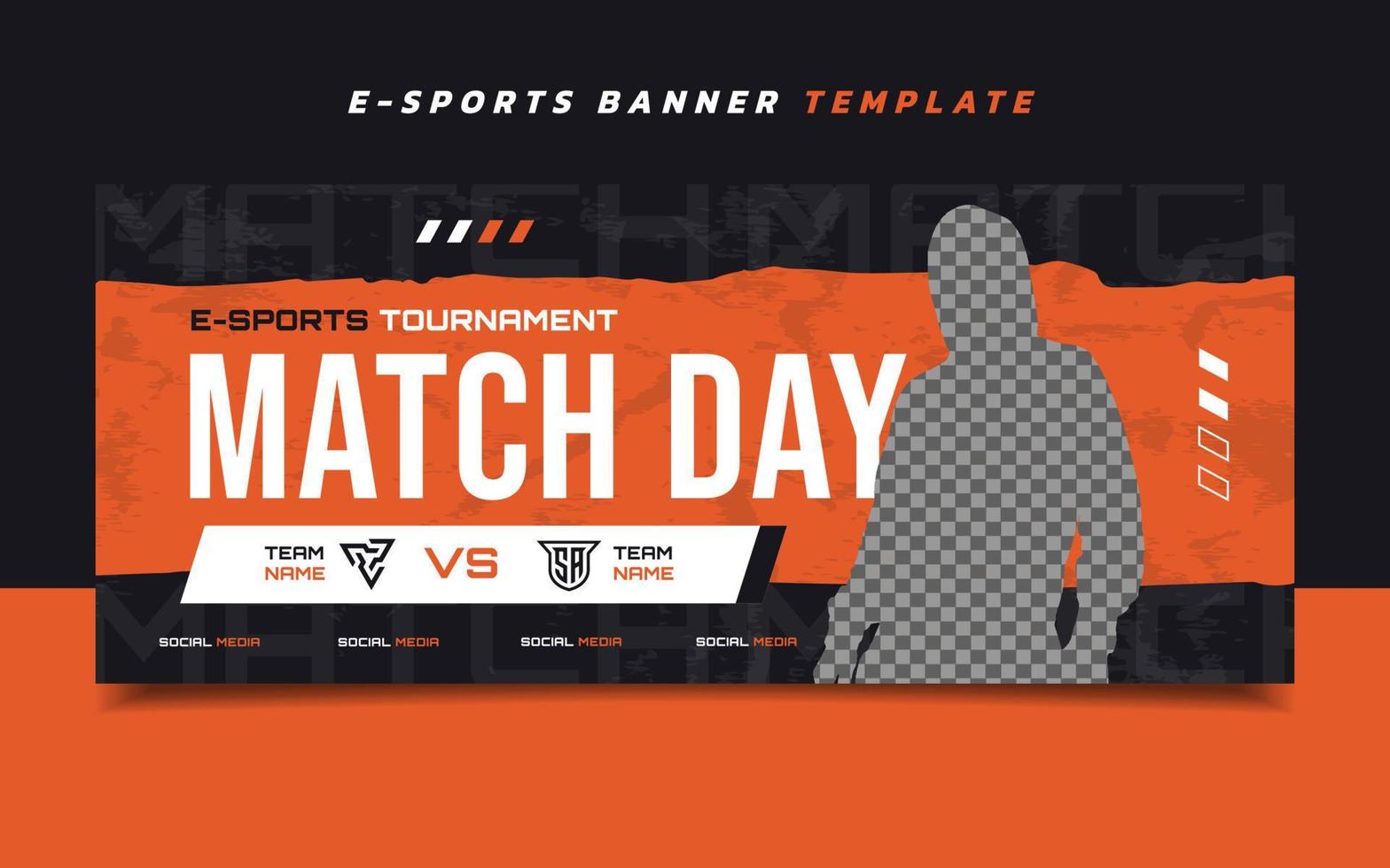 Versus E-Sports Gaming Banner Template with Logo for Social Media vector