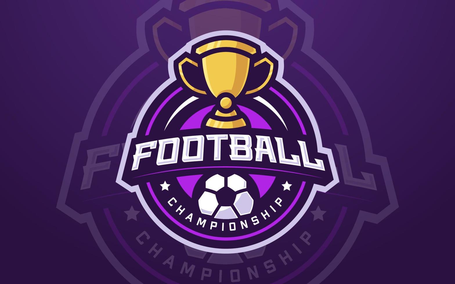 plantilla de logotipo de club de fútbol profesional con trofeo para equipo deportivo y torneo vector