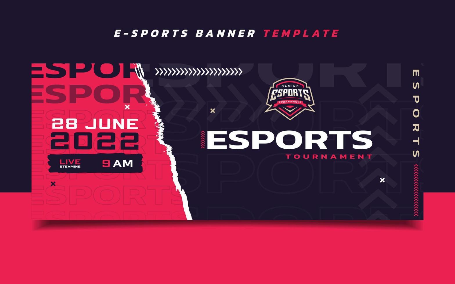 plantilla de banner de juegos de esports con logotipo para redes sociales vector