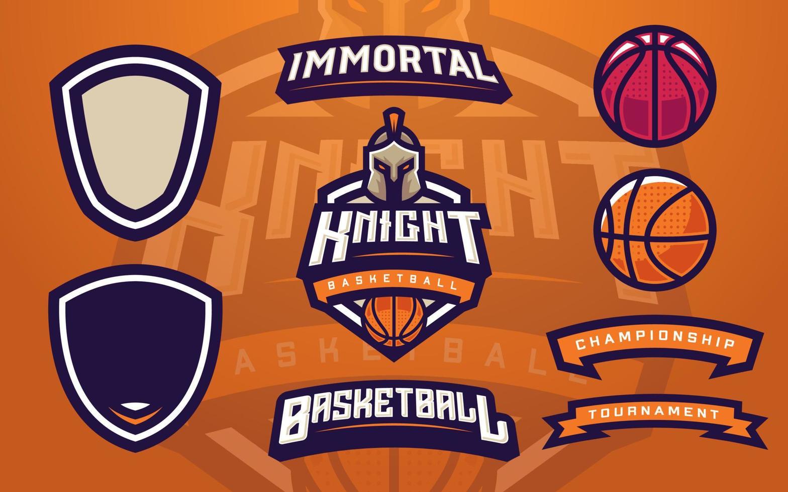 Knight Basketball Club Logo Template Creator for Sports Team vector