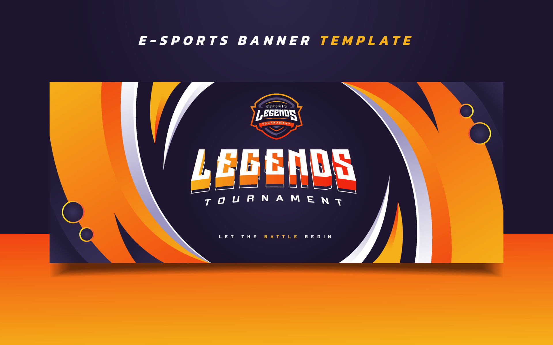 Plantilla de banner de juegos de esports legends con logotipo para