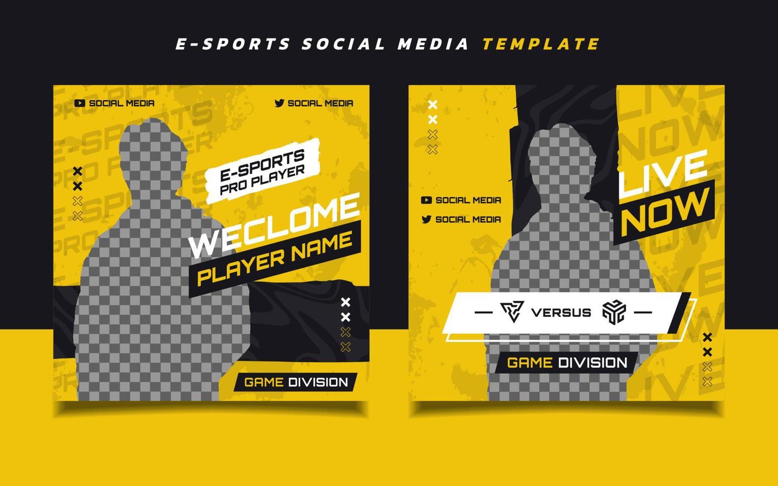 esports gaming live match plantilla de diseño de publicación en redes sociales vector