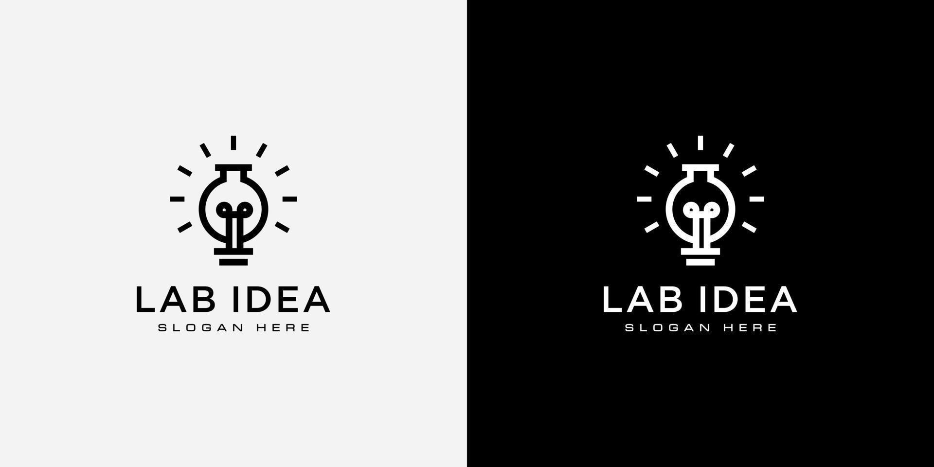 lab bulb idea logo vector design